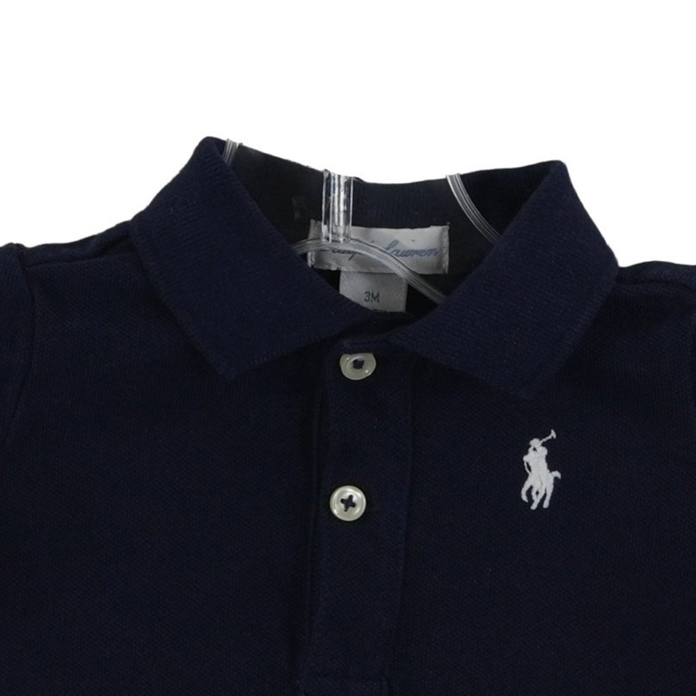 Ralph Lauren Polo Shirt Baby Size 3M Blue Pique Cotton Pony Logo Boys - Picture 2 of 6